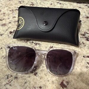 Ray-Ban Transparent Frame Sunglasses with Black Case